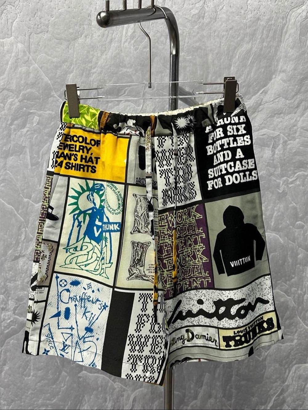 Louis Vuitton Multicolor Graphic Print Drawstring Shorts SS24